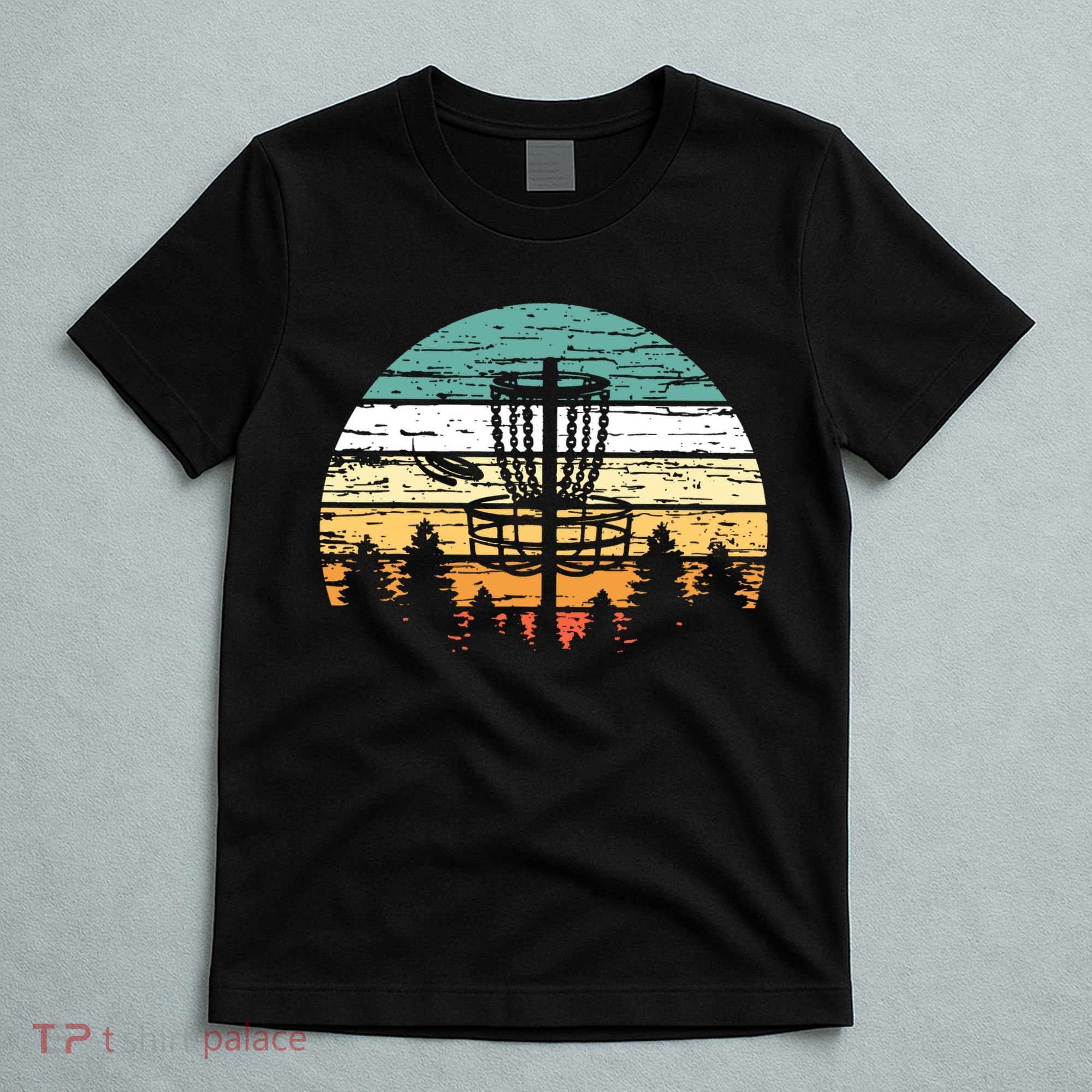 Disc Golf Retro Sunset Vintage Frisbee Golf T-Shirt
