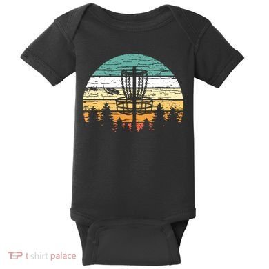 Disc Golf Retro Sunset Vintage Frisbee Golf Baby Bodysuit