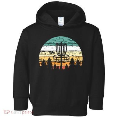 Disc Golf Retro Sunset Vintage Frisbee Golf Toddler Hoodie