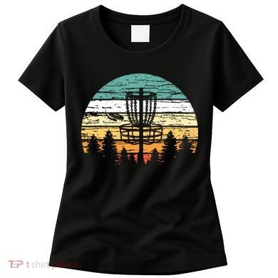 Disc Golf Retro Sunset Vintage Frisbee Golf Women's T-Shirt