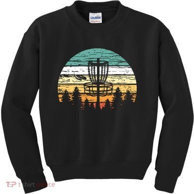 Disc Golf Retro Sunset Vintage Frisbee Golf Kids Sweatshirt