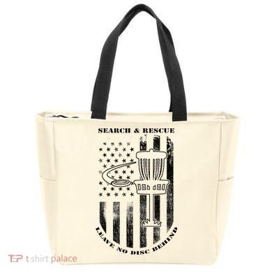 Disc Golf Rescue Squad Never Lose a Disc Black Tote Bag