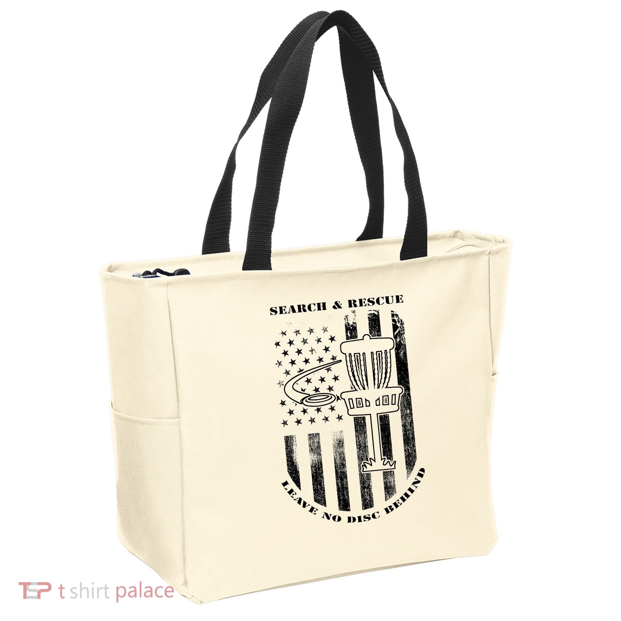 Disc Golf Rescue Squad Never Lose a Disc Black Tote Bag