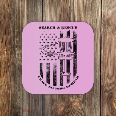 Disc Golf Rescue Squad Never Lose a Disc Black Coaster