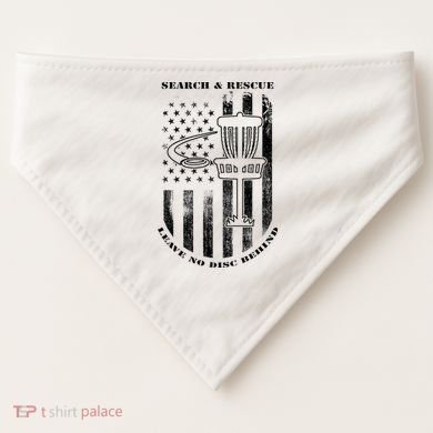 Disc Golf Rescue Squad Never Lose a Disc Black USA-Made Doggie Bandana