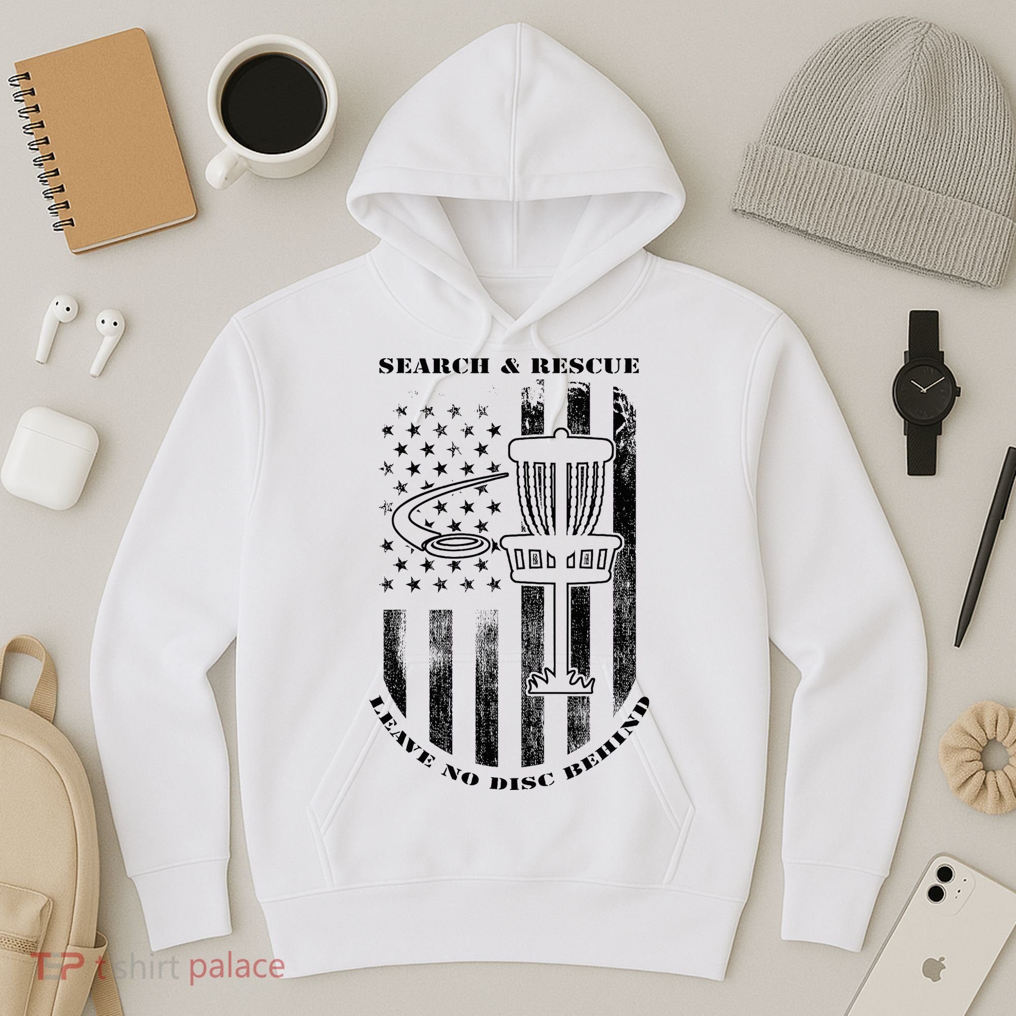 Disc Golf Rescue Squad Never Lose a Disc Black Hoodie