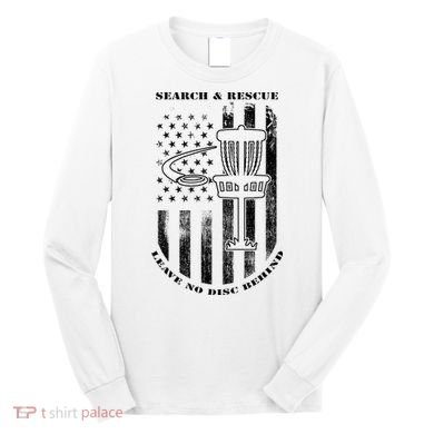 Disc Golf Rescue Squad Never Lose a Disc Black Long Sleeve Shirt