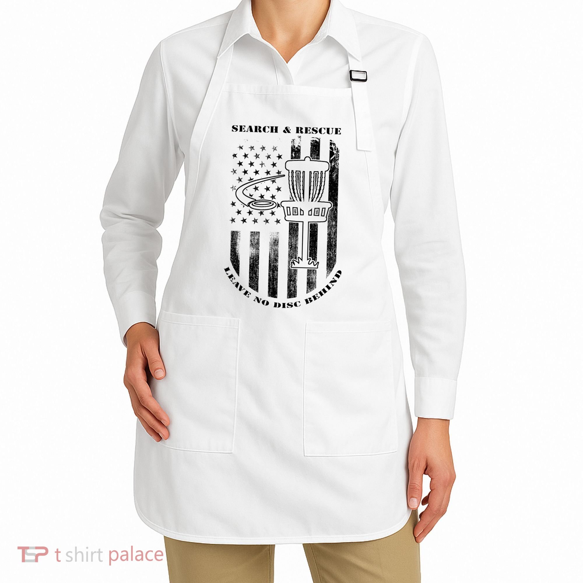 Disc Golf Rescue Squad Never Lose a Disc Black Apron