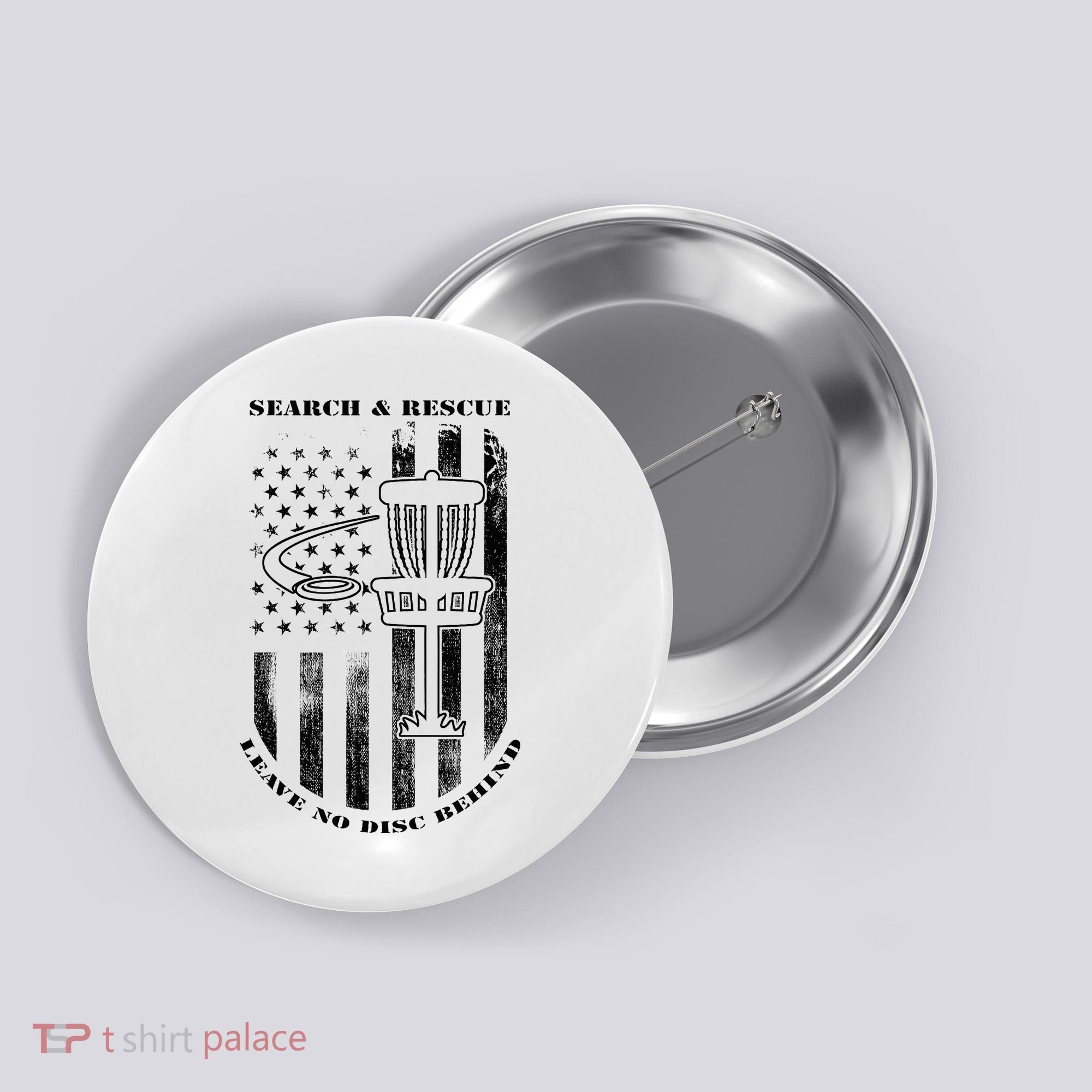 Disc Golf Rescue Squad Never Lose a Disc Black Button