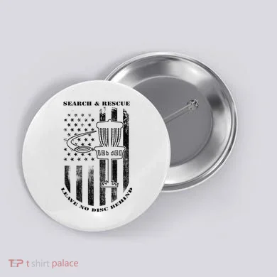 Disc Golf Rescue Squad Never Lose a Disc Black Button