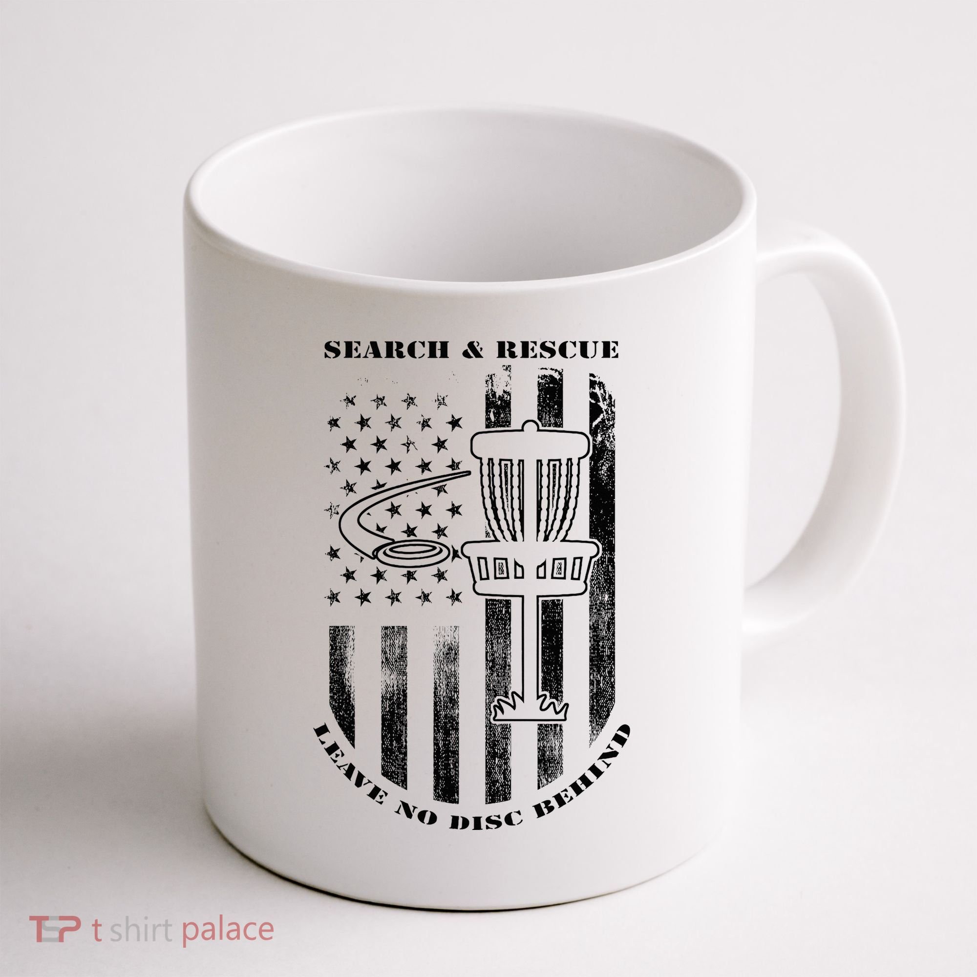 Disc Golf Rescue Squad Never Lose a Disc Black Coffee Mug