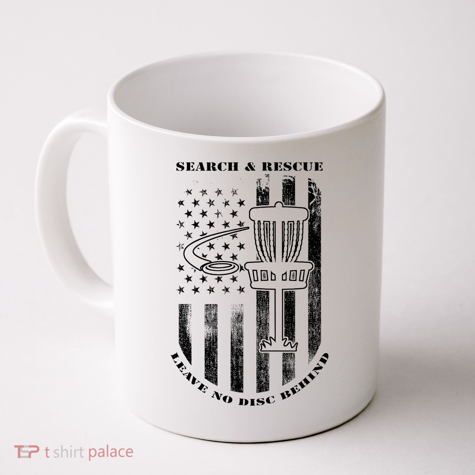 Disc Golf Rescue Squad Never Lose a Disc Black Coffee Mug