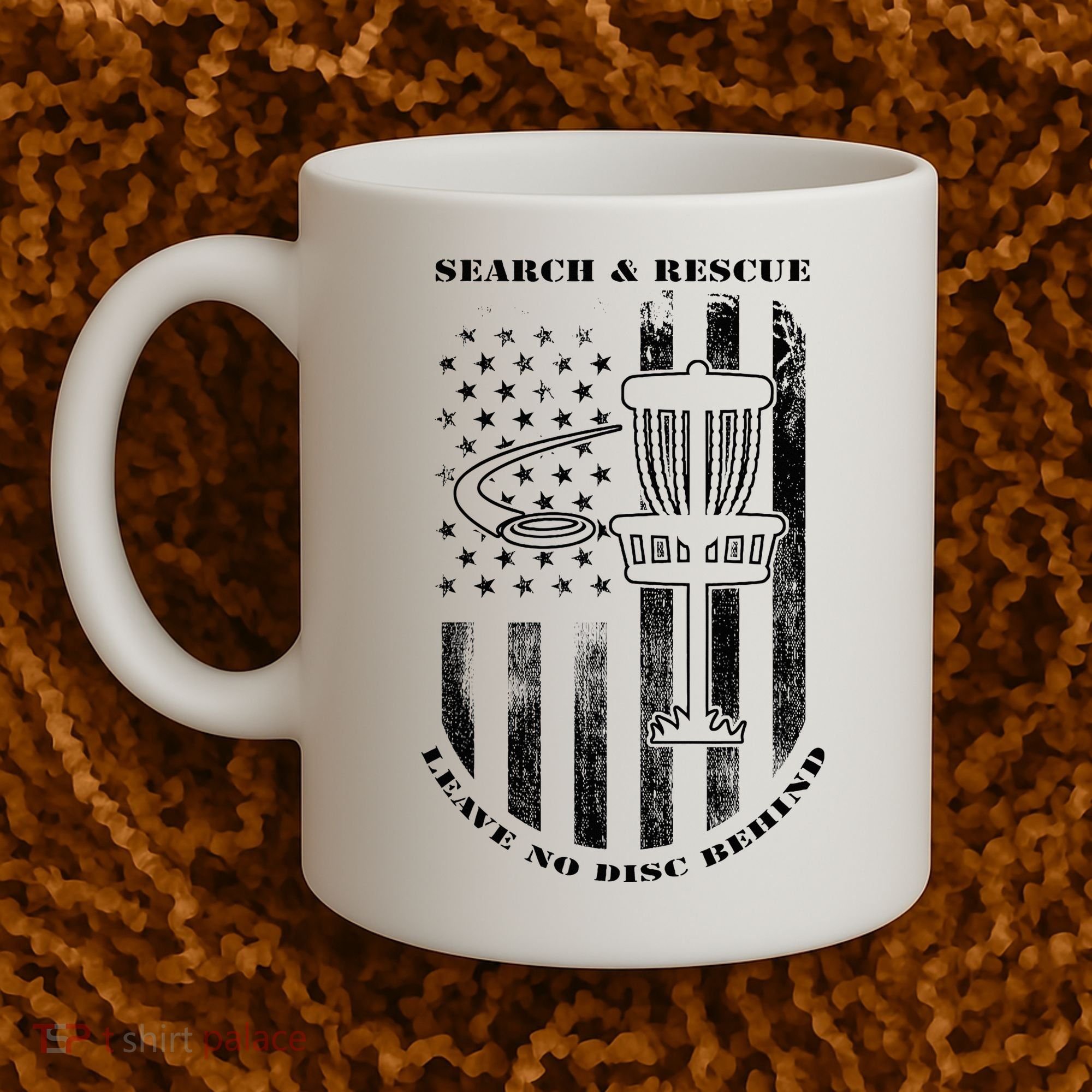 Disc Golf Rescue Squad Never Lose a Disc Black Coffee Mug