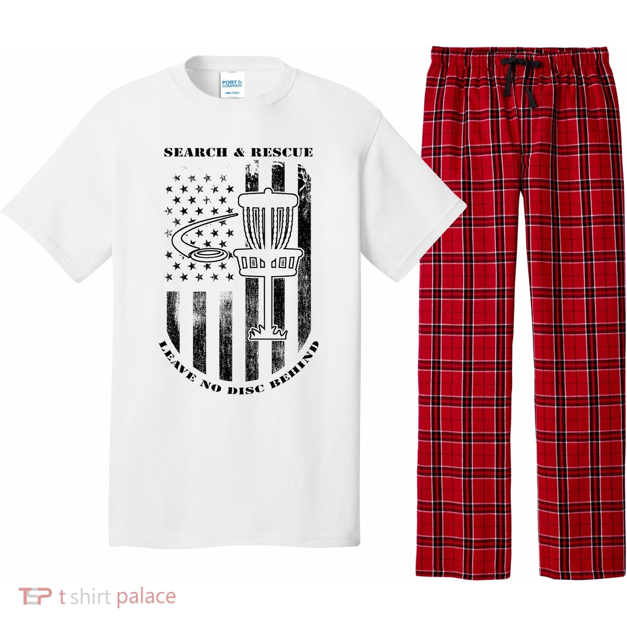 Disc Golf Rescue Squad Never Lose a Disc Black Pajama Set