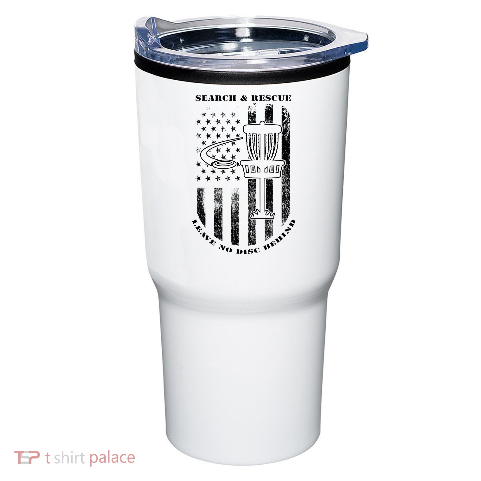 Disc Golf Rescue Squad Never Lose a Disc Black Tumbler