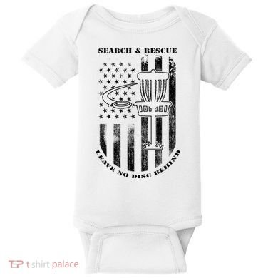 Disc Golf Rescue Squad Never Lose a Disc Black Baby Bodysuit