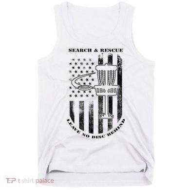 Disc Golf Rescue Squad Never Lose a Disc Black Tank Top