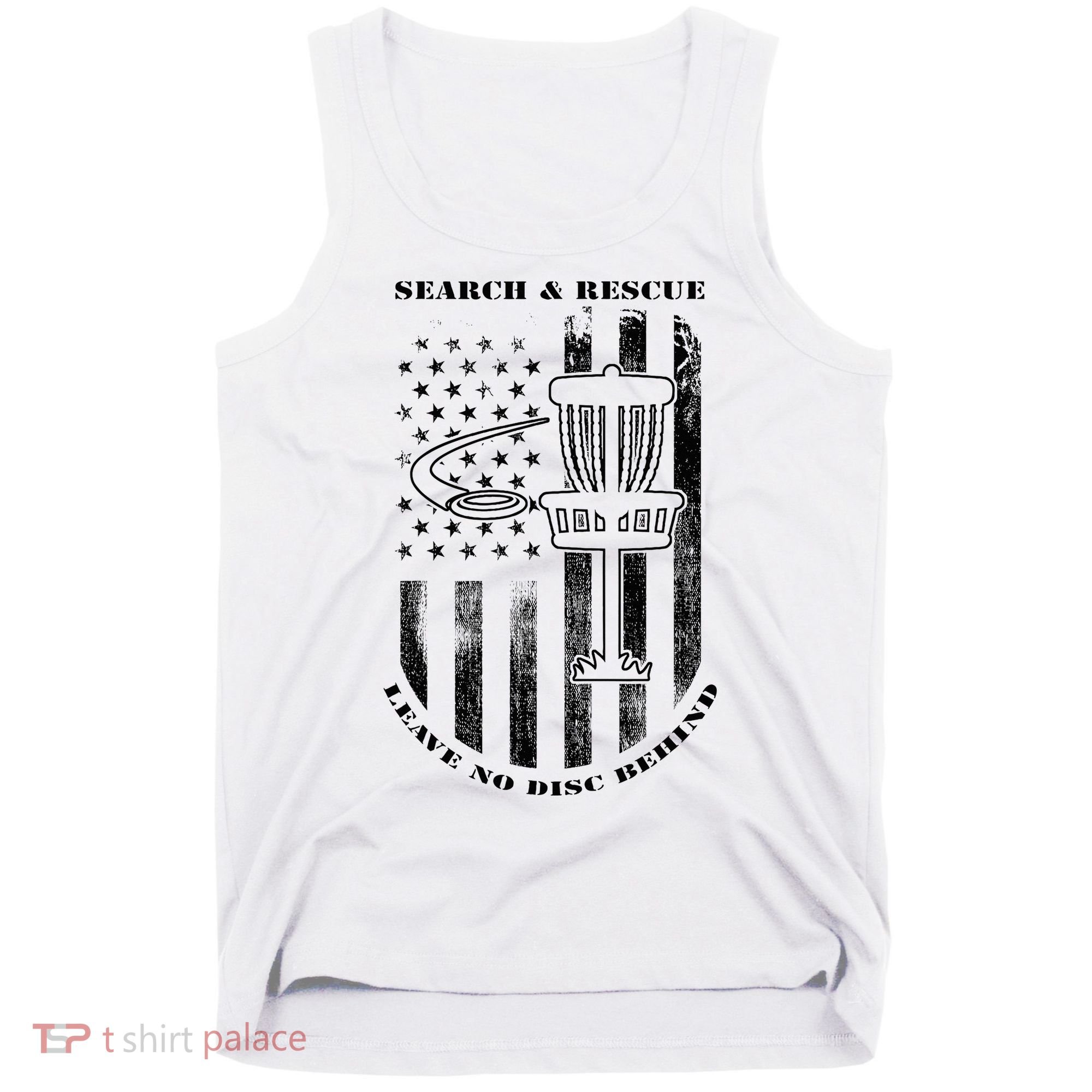 Disc Golf Rescue Squad Never Lose a Disc Black Tank Top