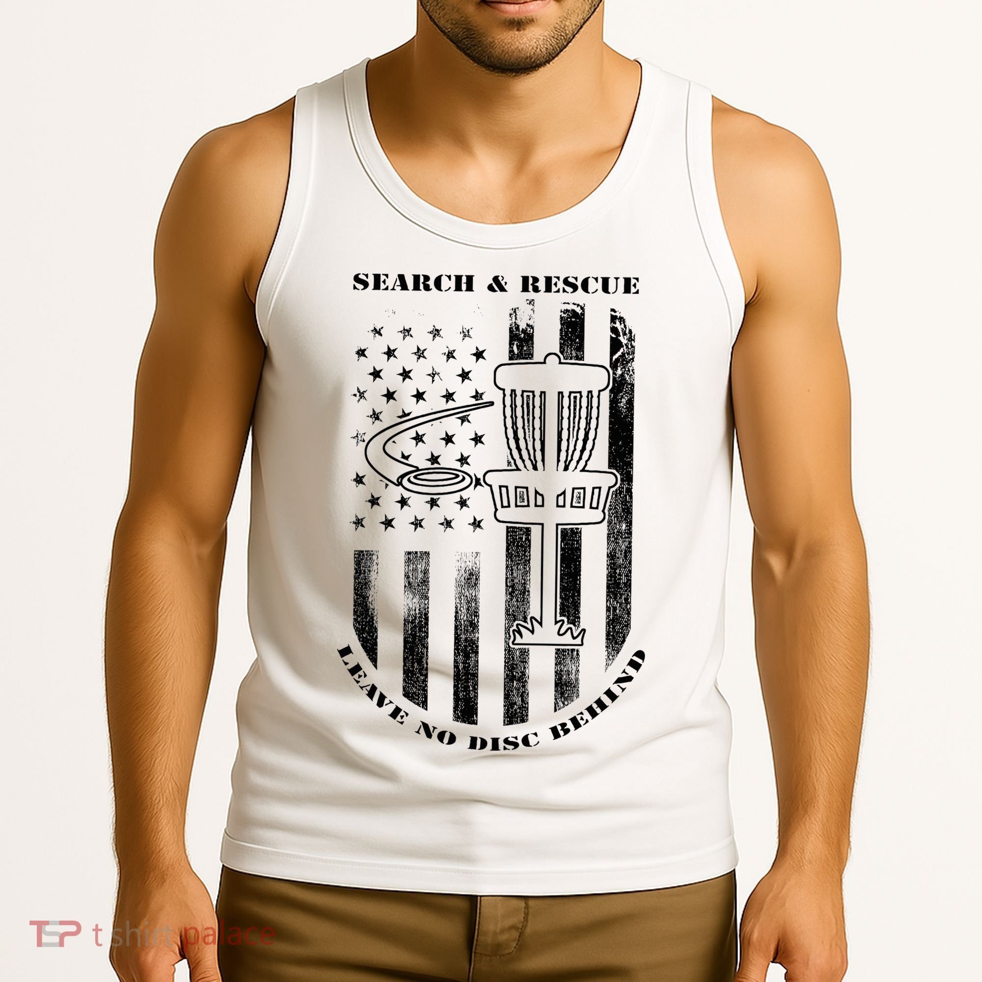 Disc Golf Rescue Squad Never Lose a Disc Black Tank Top