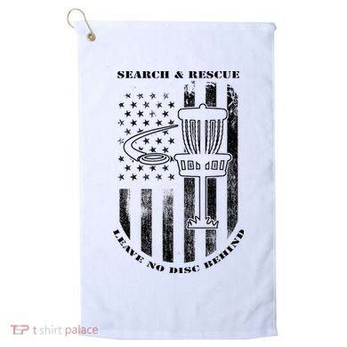 Disc Golf Rescue Squad Never Lose a Disc Black Golf Towel