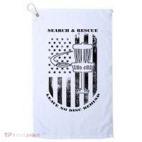 Disc Golf Rescue Squad Never Lose a Disc Black Golf Towel thumb 0