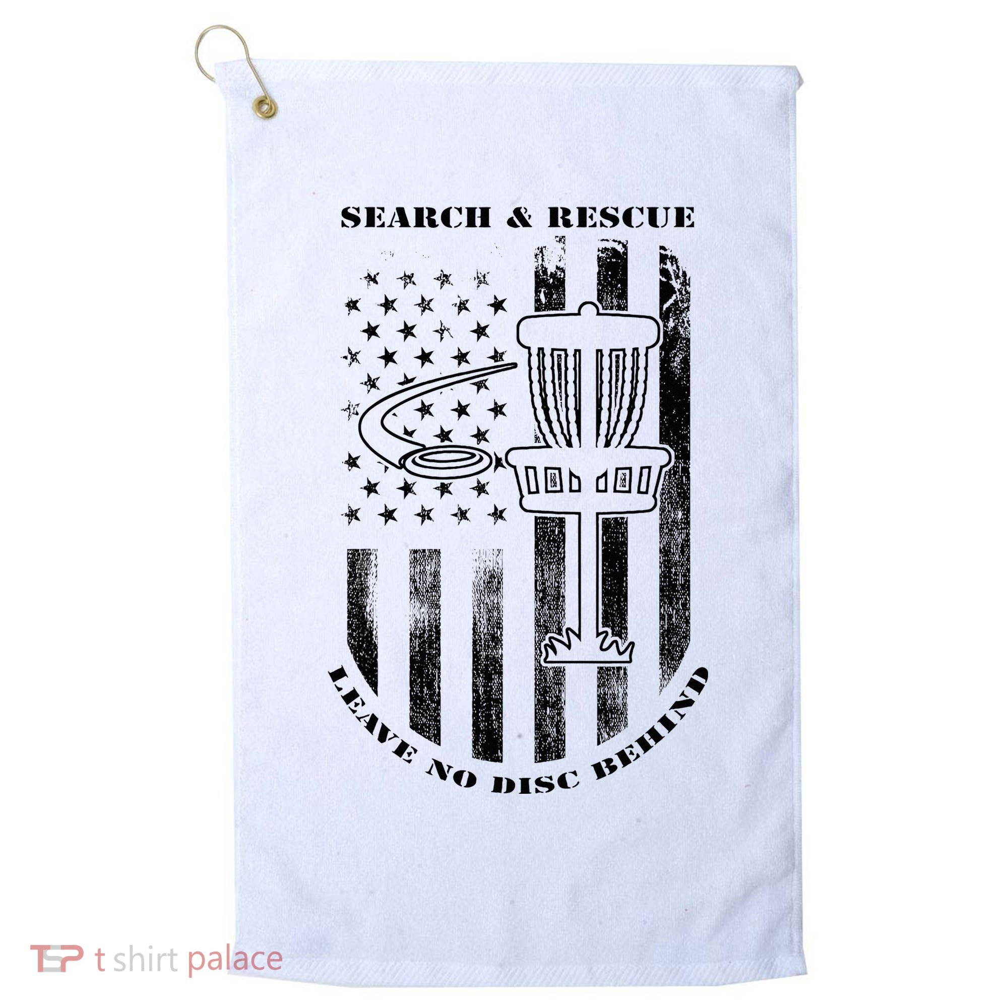 Disc Golf Rescue Squad Never Lose a Disc Black Golf Towel