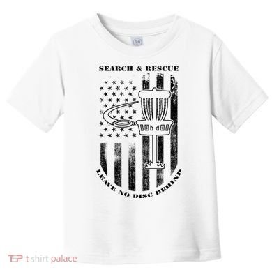 Disc Golf Rescue Squad Never Lose a Disc Black Toddler T-Shirt