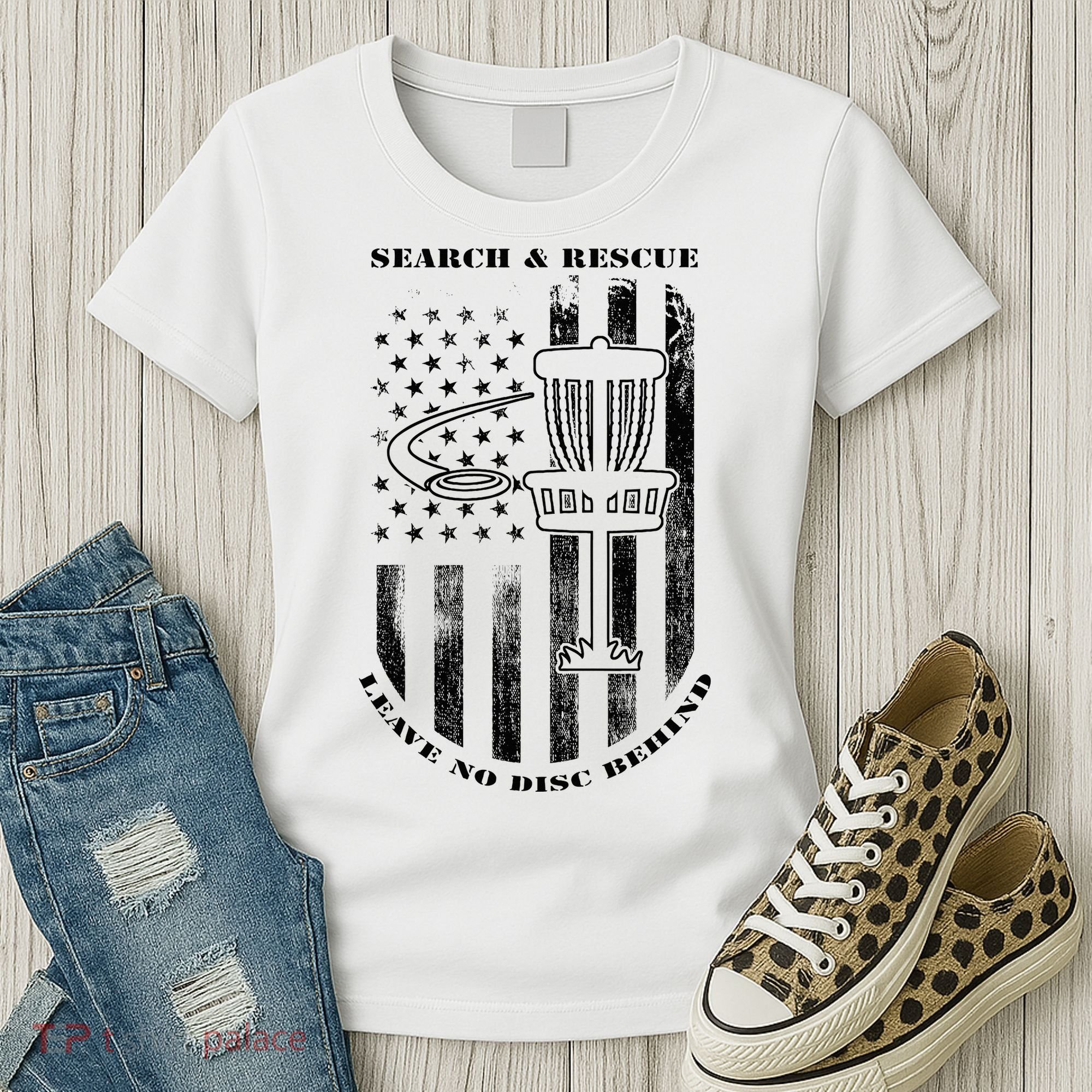 Disc Golf Rescue Squad Never Lose a Disc Black Women's T-Shirt