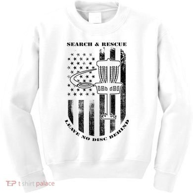 Disc Golf Rescue Squad Never Lose a Disc Black Kids Sweatshirt