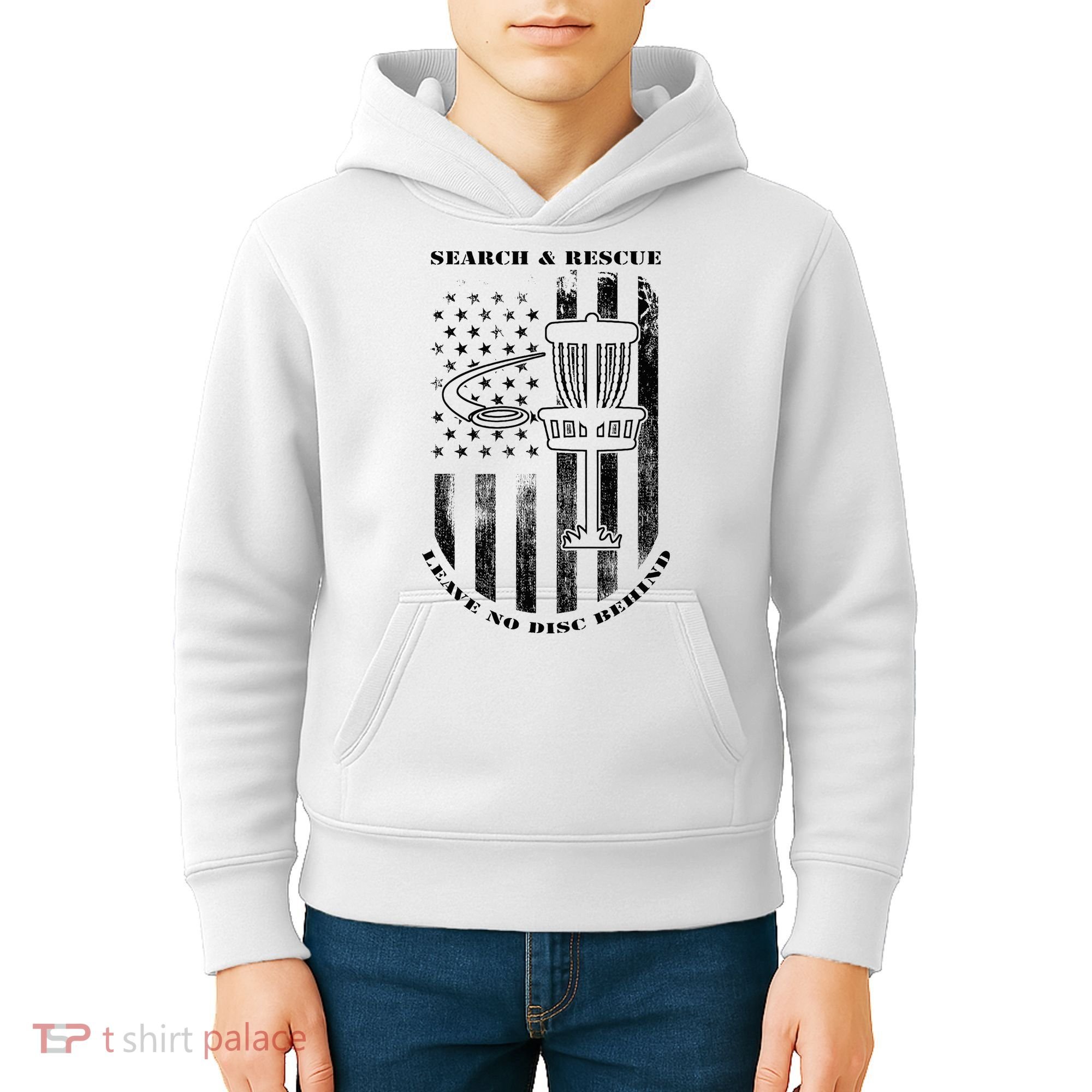 Disc Golf Rescue Squad Never Lose a Disc Black Kids Hoodie