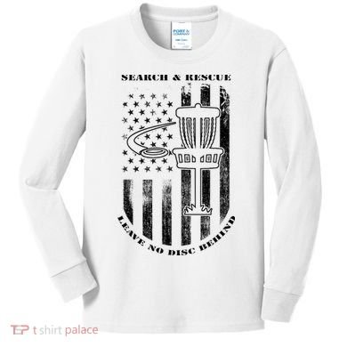 Disc Golf Rescue Squad Never Lose a Disc Black Kids Long Sleeve Shirt
