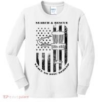 Disc Golf Rescue Squad Never Lose a Disc Black Kids Long Sleeve Shirt thumb 0