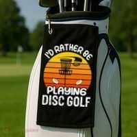 Disc Golf Shirt I'd Rather Be Playing Disc Golf Golf Towel thumb 2