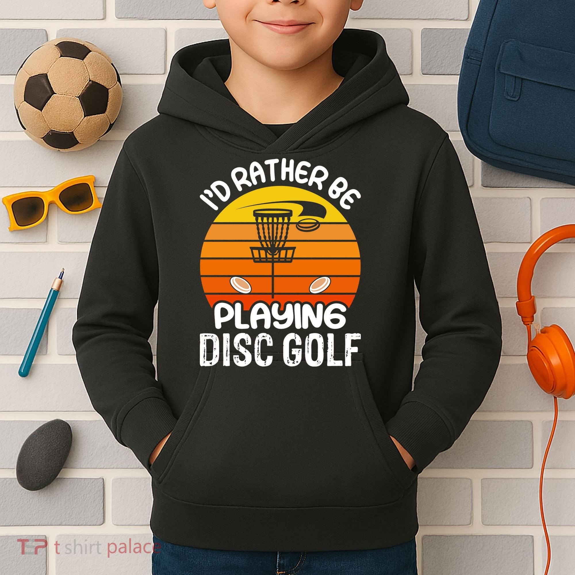 Disc Golf Shirt I'd Rather Be Playing Disc Golf Kids Hoodie