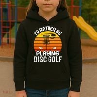 Disc Golf Shirt I'd Rather Be Playing Disc Golf Kids Hoodie thumb 3