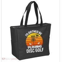 Disc Golf Shirt I'd Rather Be Playing Disc Golf Tote Bag thumb 2