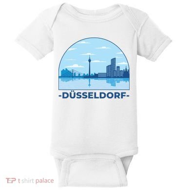 Dusseldorf Germany Skyline Baby Bodysuit