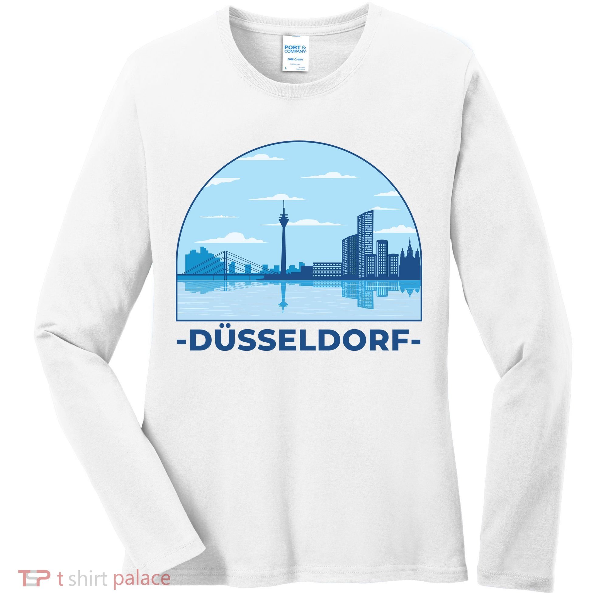Dusseldorf Germany Skyline Women's Long Sleeve Shirt