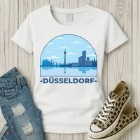 Dusseldorf Germany Skyline Women's T-Shirt thumb 3