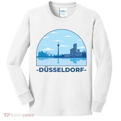 Dusseldorf Germany Skyline Kids Long Sleeve Shirt