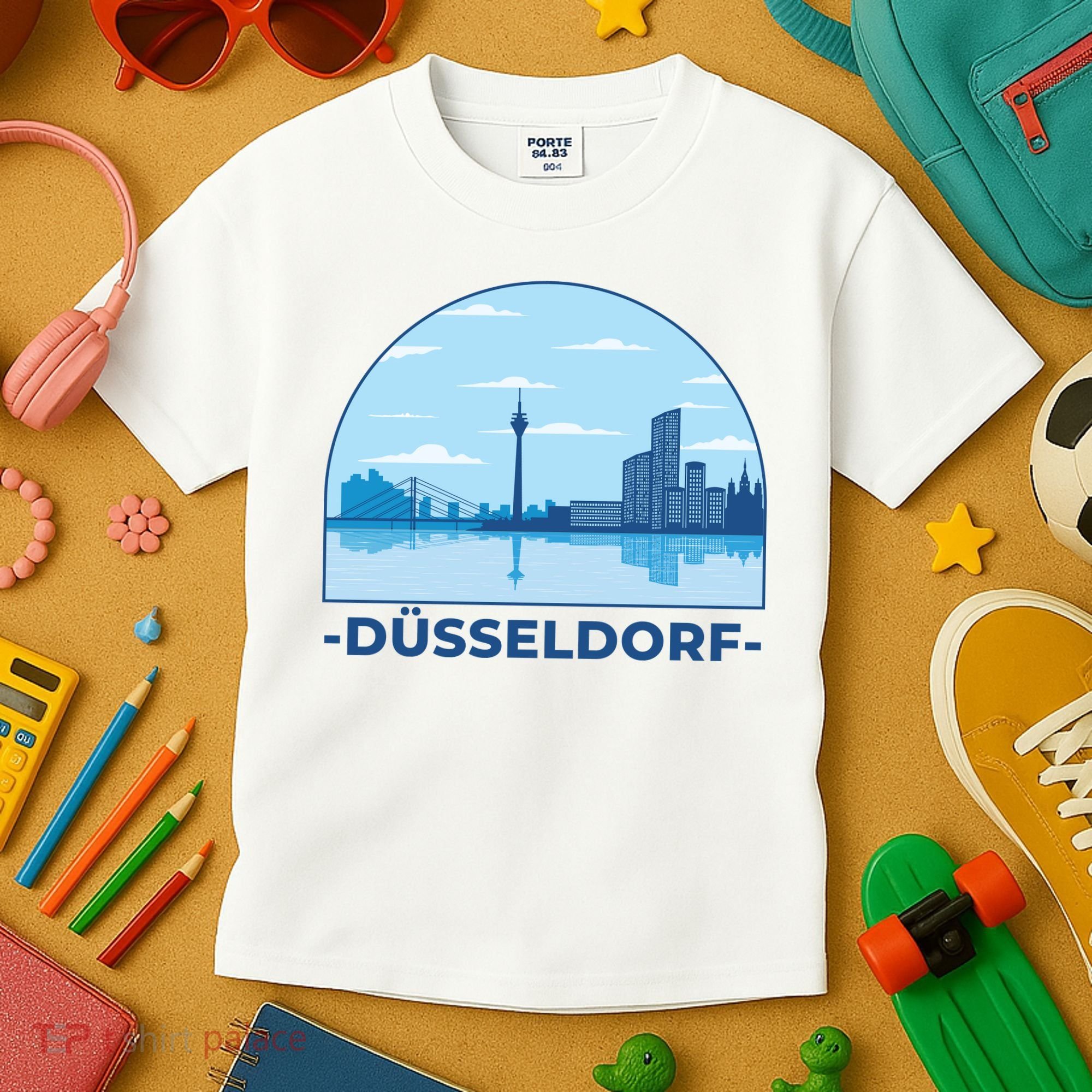Dusseldorf Germany Skyline Kids T-Shirt