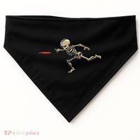 Disc Golfing Skeleton Halloween Disc Golf Halloween USA-Made Doggie Bandana thumb 0
