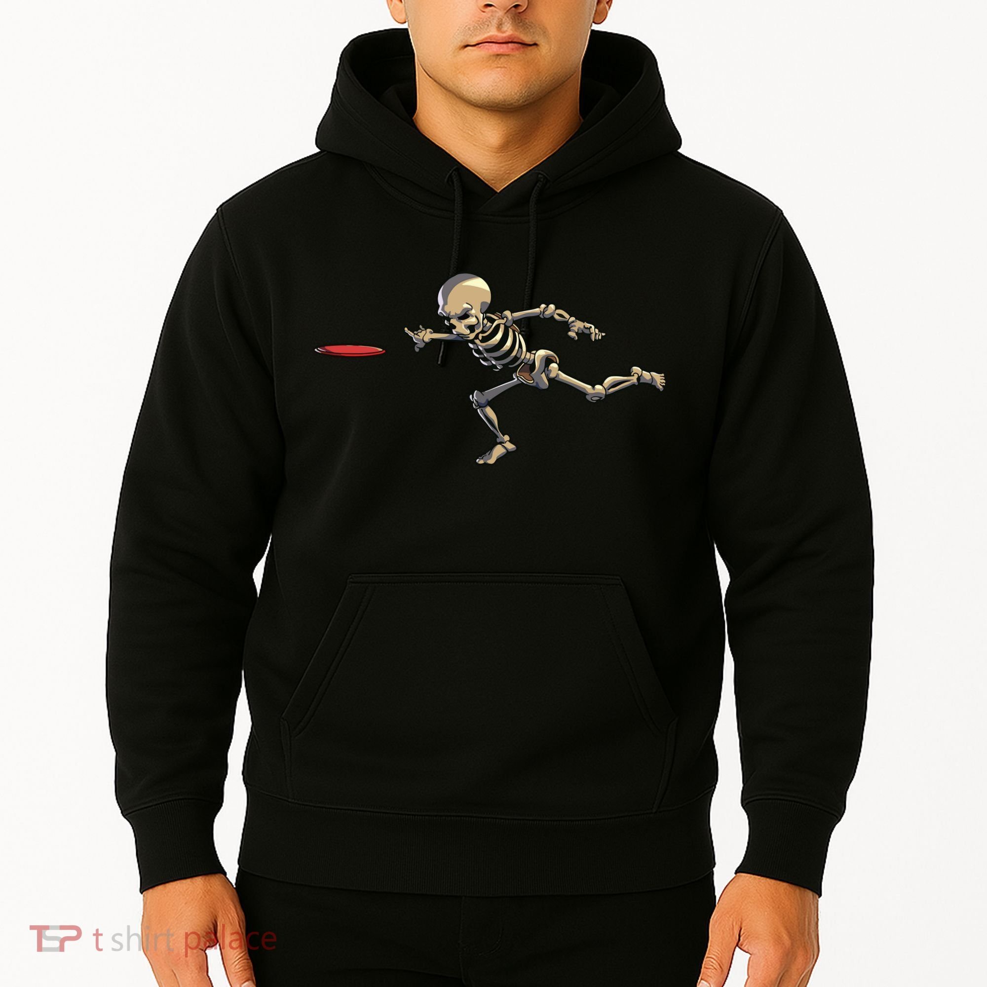Disc Golfing Skeleton Halloween Disc Golf Halloween Hoodie