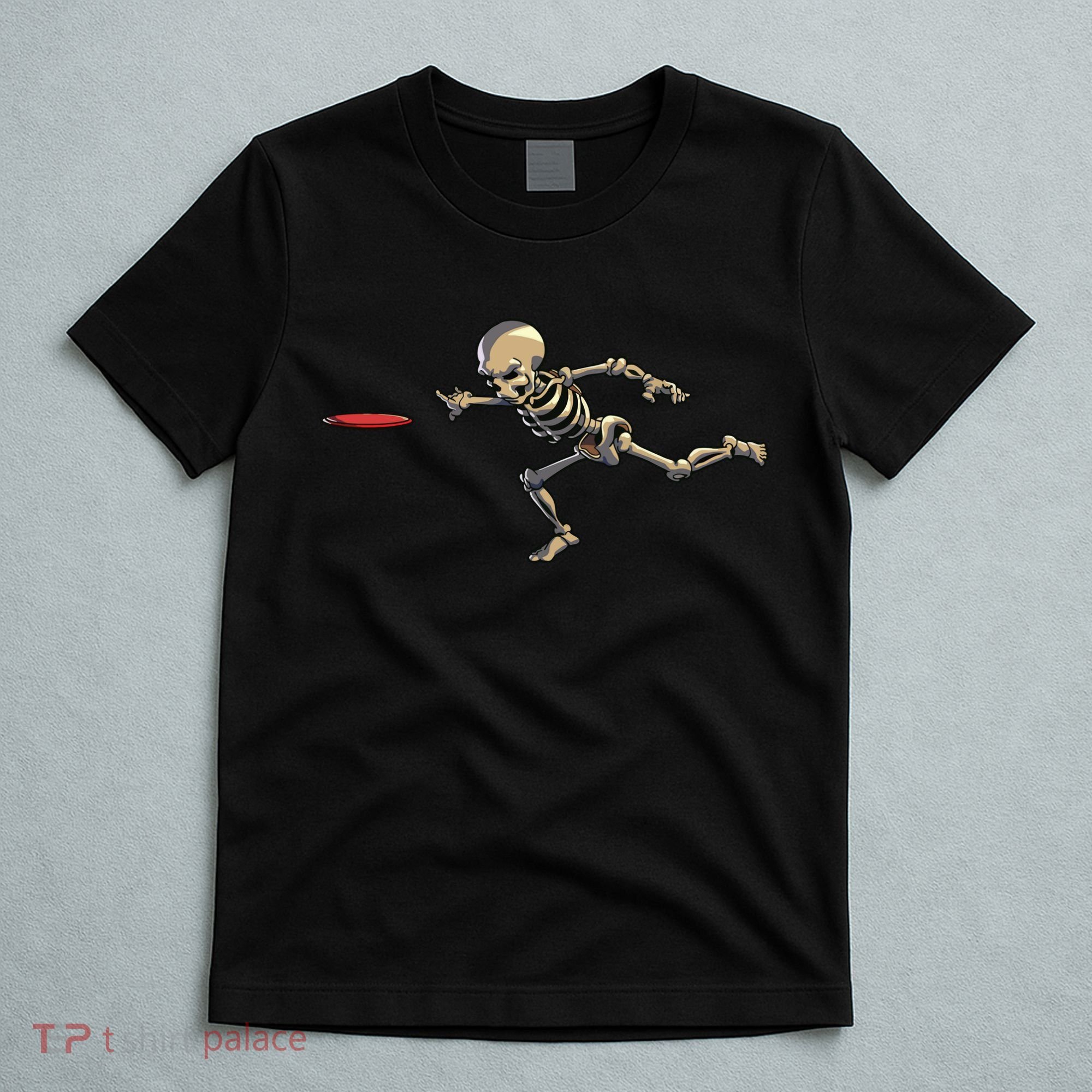 Disc Golfing Skeleton Halloween Disc Golf Halloween T-Shirt