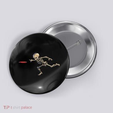 Disc Golfing Skeleton Halloween Disc Golf Halloween Button