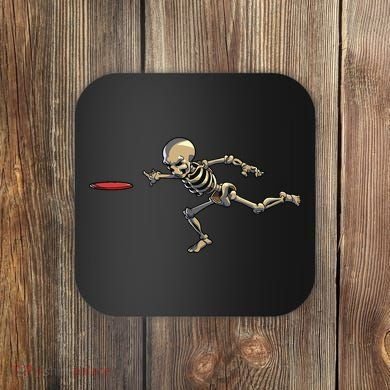 Disc Golfing Skeleton Halloween Disc Golf Halloween Coaster