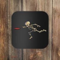 Disc Golfing Skeleton Halloween Disc Golf Halloween Coaster thumb 0