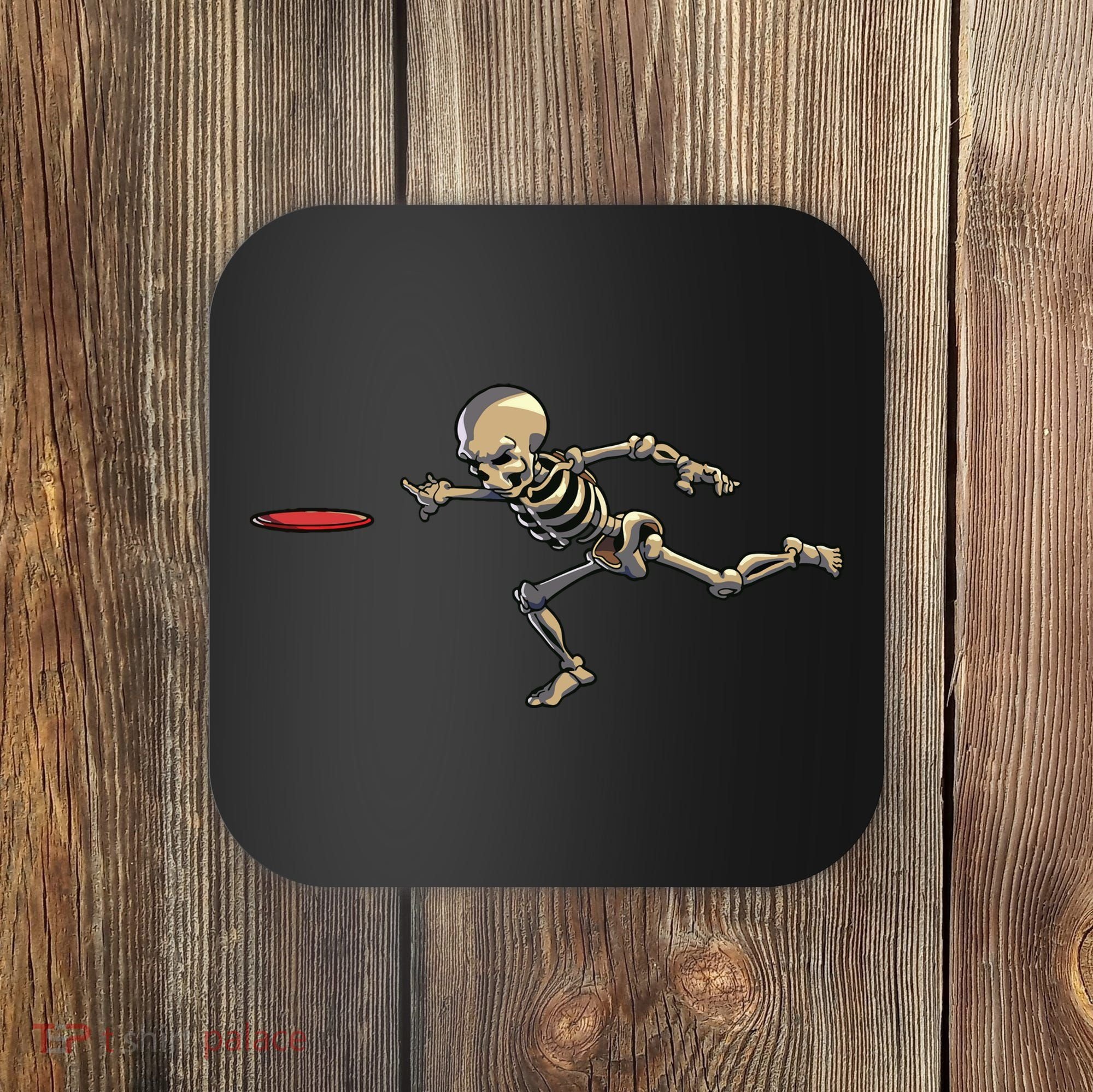 Disc Golfing Skeleton Halloween Disc Golf Halloween Coaster