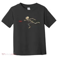 Disc Golfing Skeleton Halloween Disc Golf Halloween Toddler T-Shirt thumb 0
