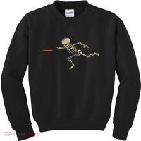 Disc Golfing Skeleton Halloween Disc Golf Halloween Kids Sweatshirt thumb 0